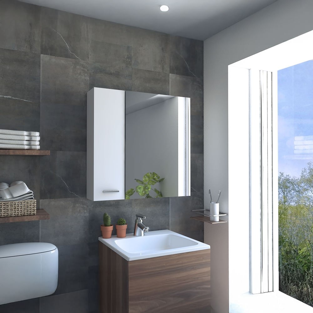 Botiquin Sines 2 Puertas Con Espejo - Blanco