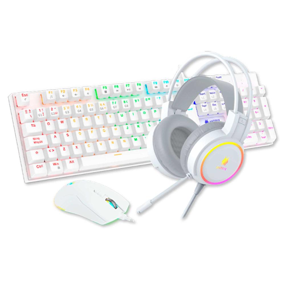 COMBO X3 AUDIFONO MOUSE Y TECLADO GC-3100 ANTRYX BLANCO