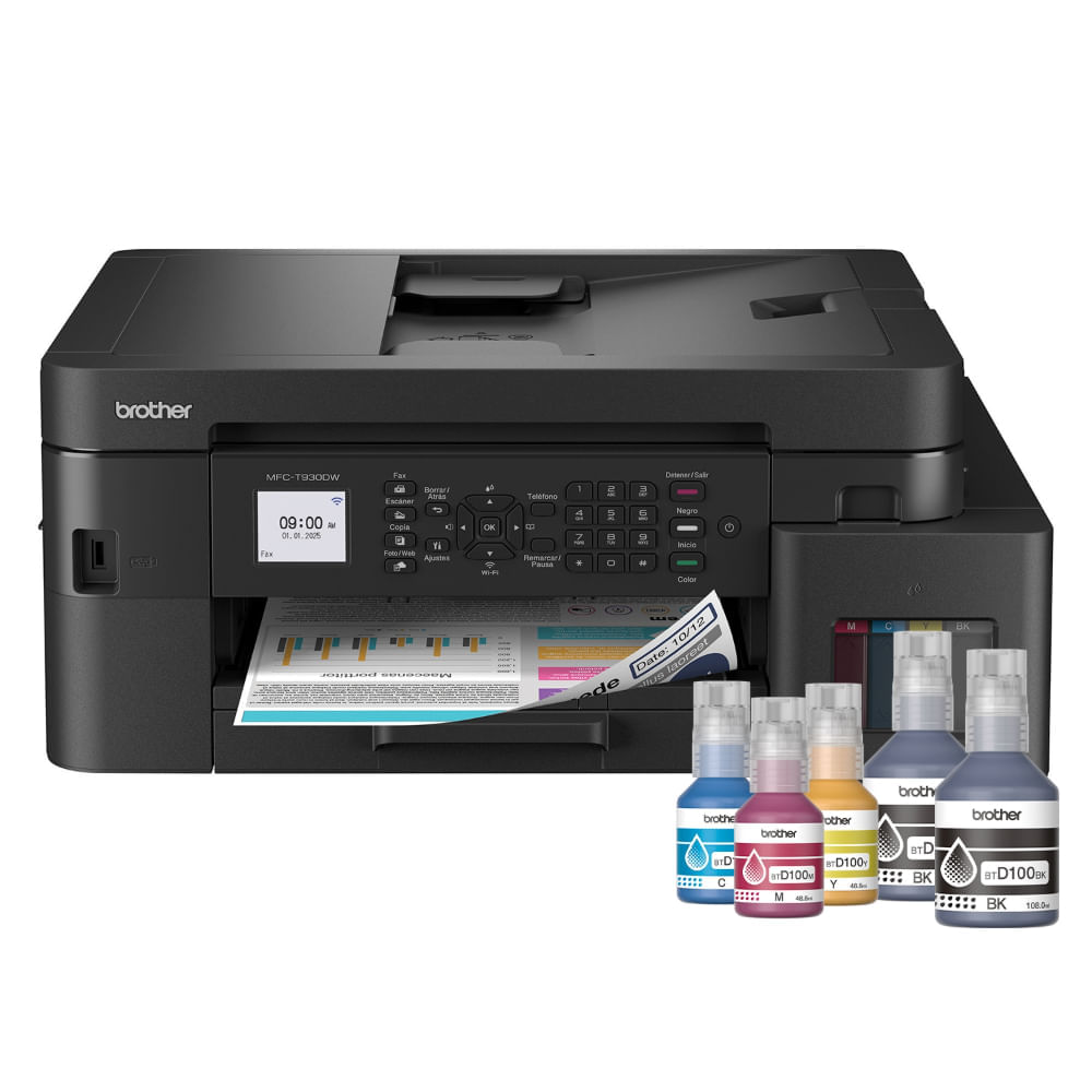 Impresora Brother Multifuncional MFCT930DW ADF Negro