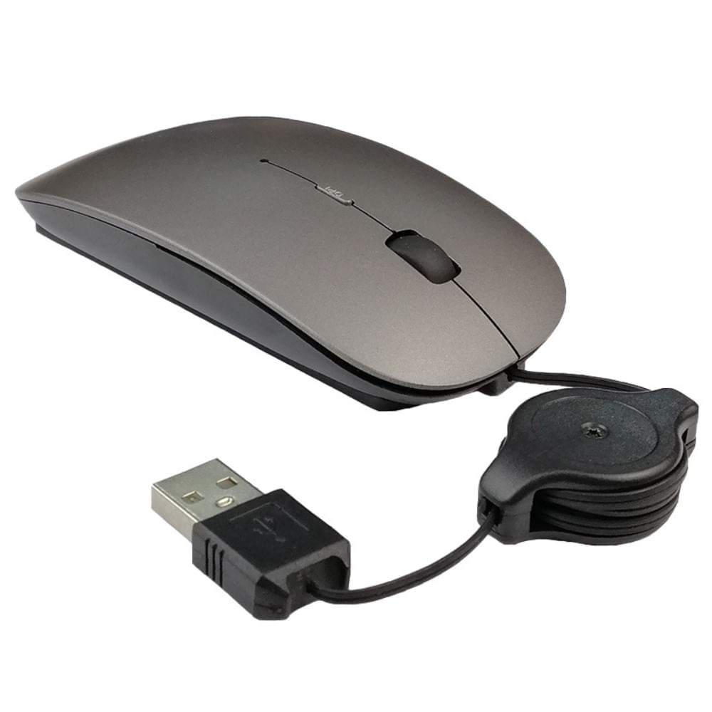 Mouse Retractil Ligero Negro