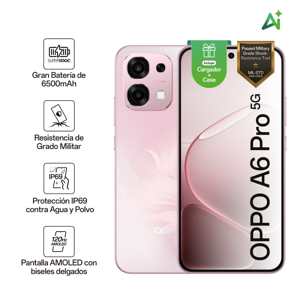 Celular Oppo A6 Pro 5G 8+256GB Rosa