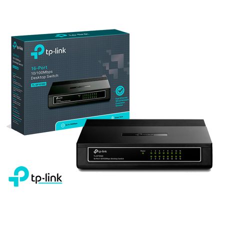 TP Link Switch TL SF1016D Con 16 Puertos 100mbps De Escritorio Switch Tp-Link TL-Sf1016D Con 16 Puertos 100Mbps De Escritorio