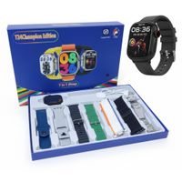 Reloj Inteligente para Hombre SmartWatch t24 Champions 7 Correas Intercambiables Negro