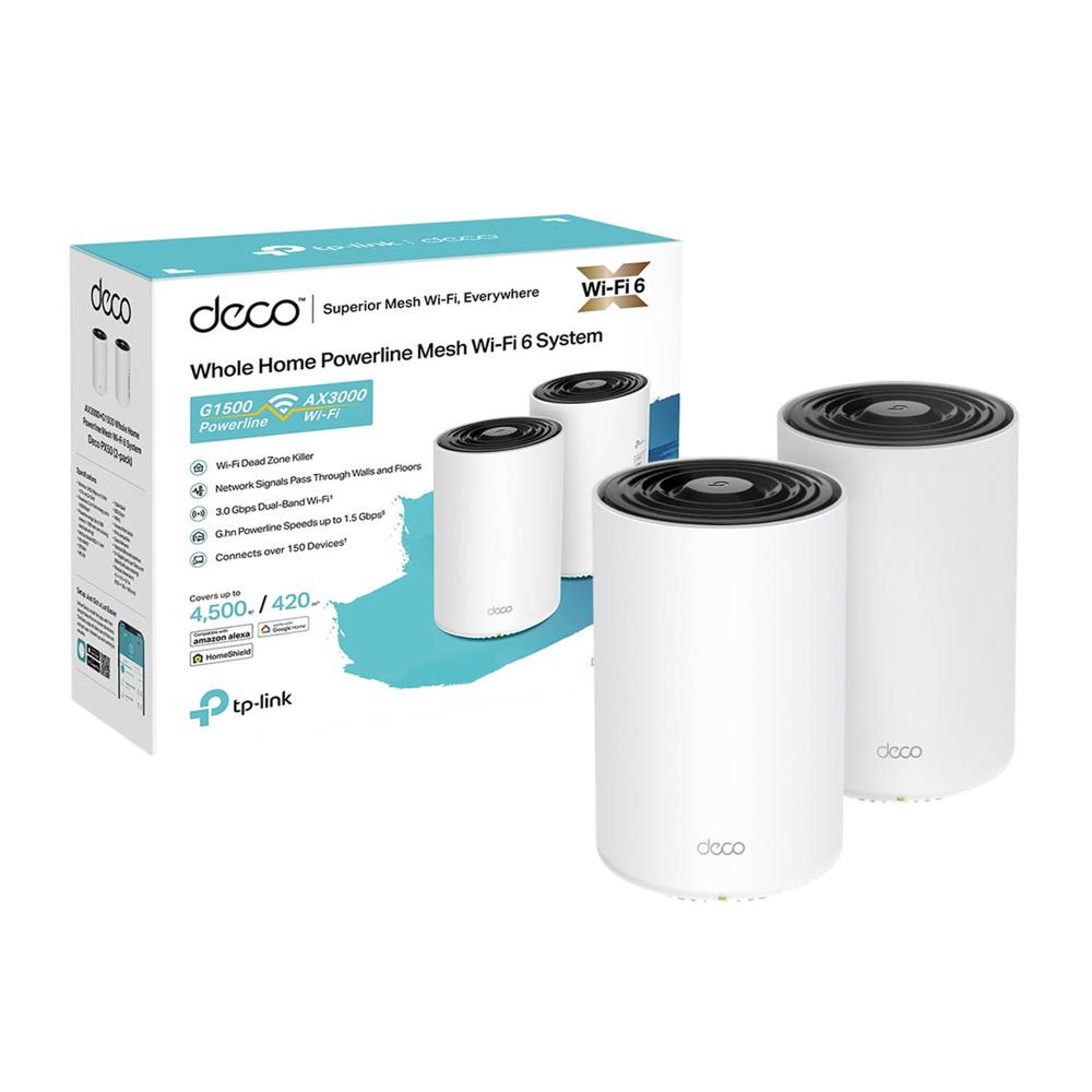 Sistema Mesh Tp-Link Deco Px50 2-Pack Dual-Band Wifi 6 Plc Ai Ax3000 Mas G1500