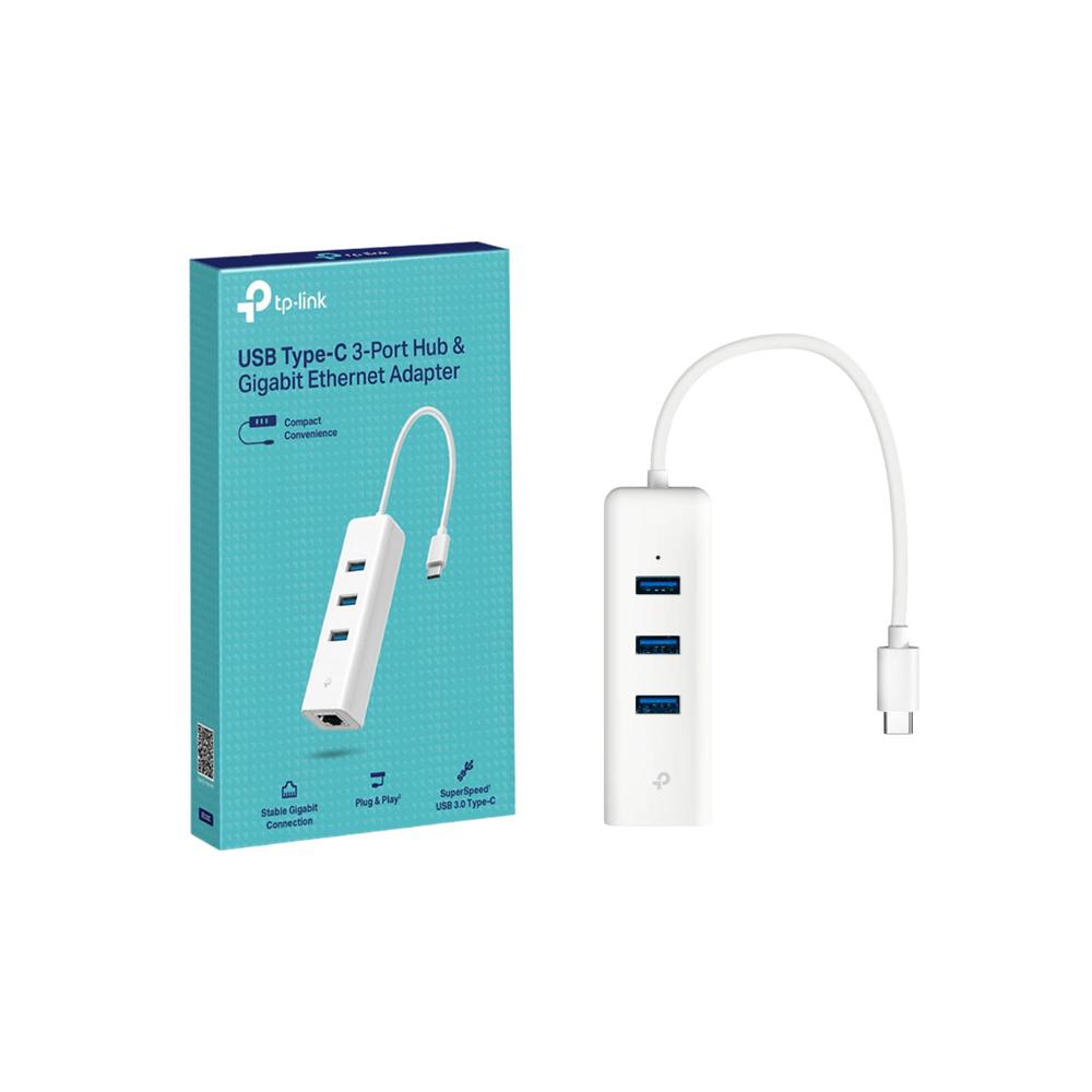 Adaptador Tp-Link Ue330C Usb Tipo C A Hub 3 Puertos Y Red Gigabit Ethernet