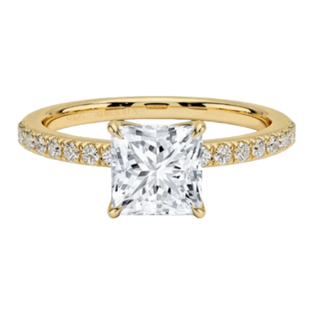 Anillo de Compromiso Afrodita 368 Plata Maciza Bañado en Oro T10