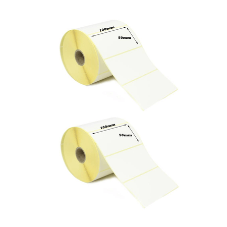 2 rollos de 800 etiquetas adhesivas térmico TD 100x50mm
