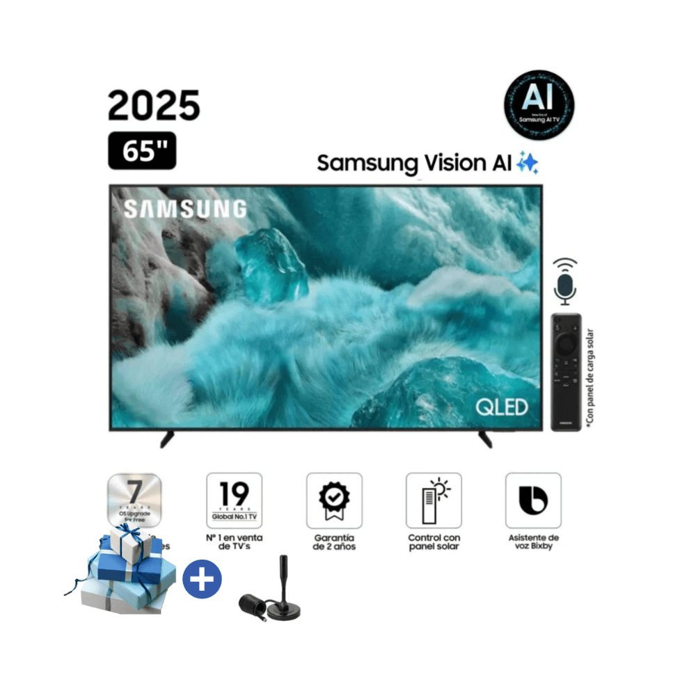 Televisor Samsung Smart TV 65 QLED 4K UHD QN65Q7FAAGXPE Con AntenaDigital