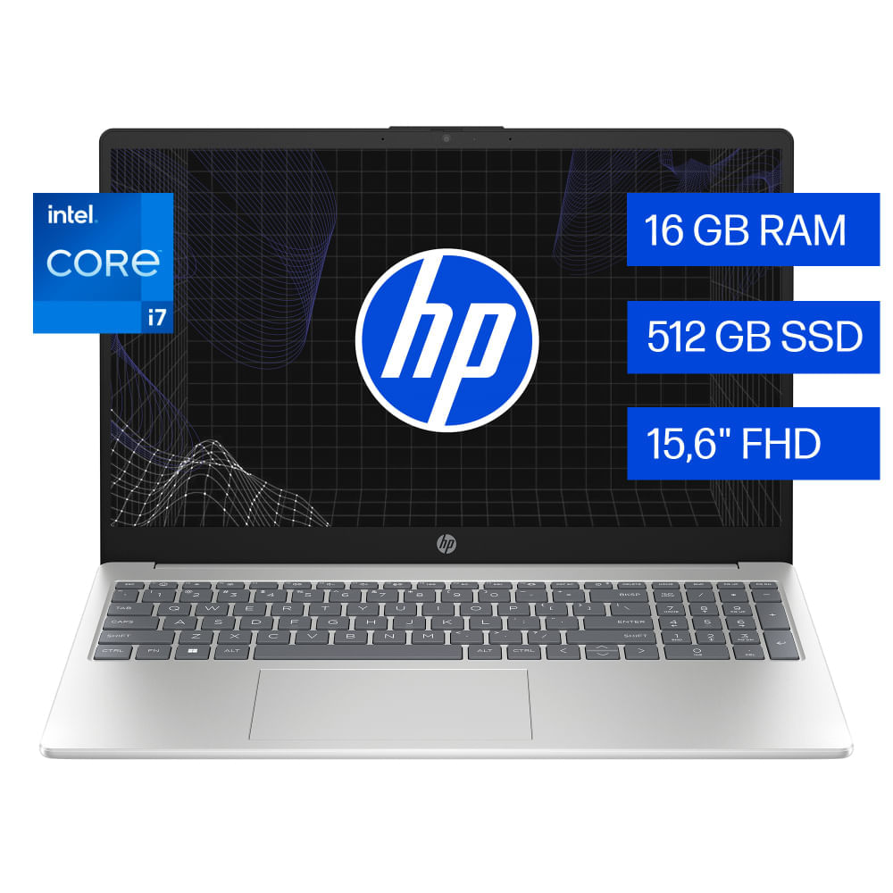 Laptop HP Intel Core i7-1255U 16GB RAM 512GB SSD 15.6"" Plateado natural
