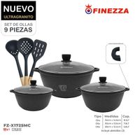 Juego de Ollas Finezza Ultra granito FZ-X1725MC de 9 Pzas
