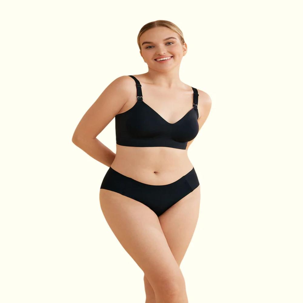 BRASIER DE LACTANCIA ULTRA SUAVE BLACK L - MOMCOZY