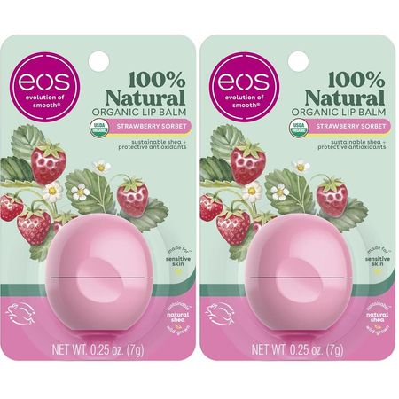 BÁLSAMO LABIAL NATURAL PACK 2 EOS STRAWBERRY | 0.25 OZ / 7.4 ML
