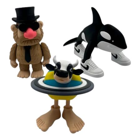 Brainrot Series Pack 3 Figuras - La Vaca Saturno Saturnita Mateo Orcalero