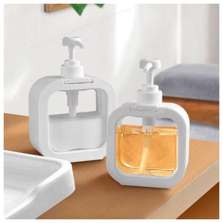 Pack x2 Dispensador de Jabón Líquido Cremas Estilo Moderno Blanco