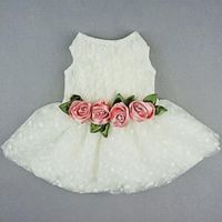 VESTIDO BLANCO DE ENCAJE PARA PERRO Y GATO - XS