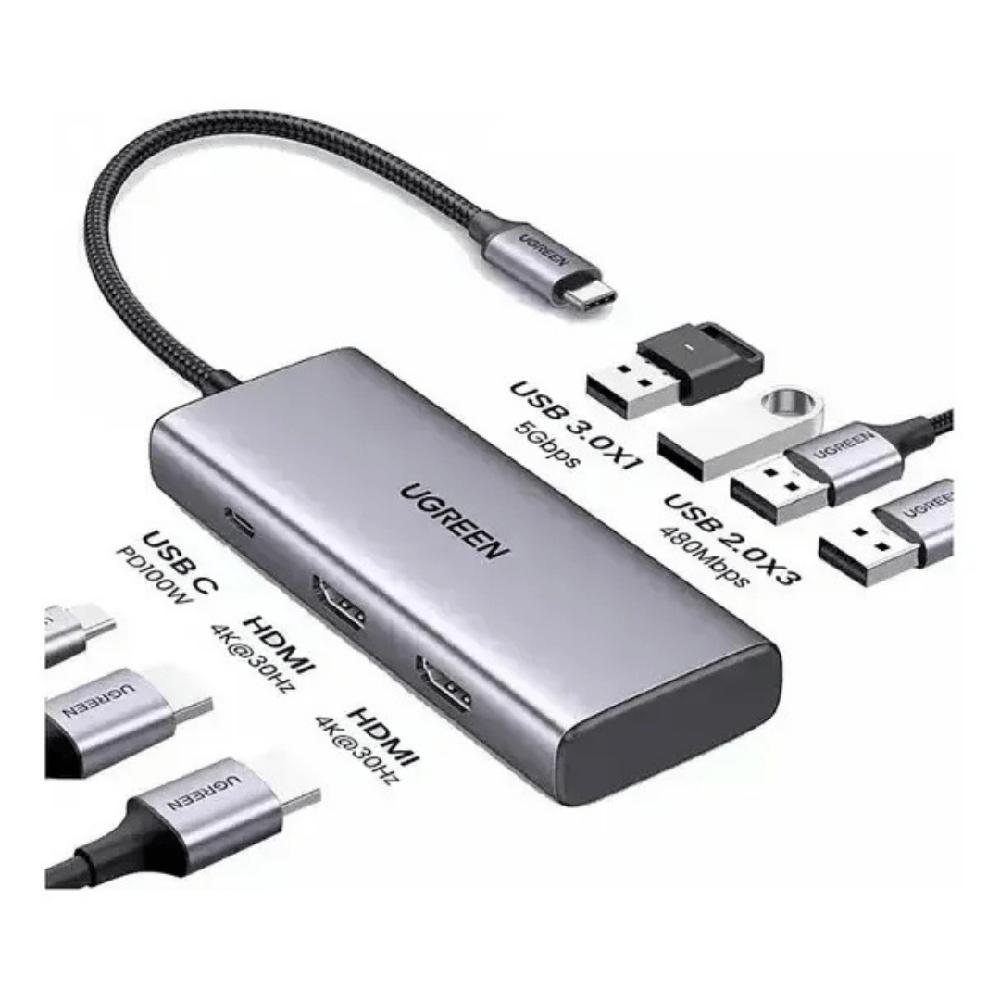 Ugreen Adaptador Multipuerto Hub Tipo C 7 en 1 HDMI 4K 30HZ CM498 35897