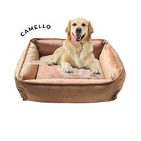 Cama Abrigadora Reversible de Felpa para Mascotas XL Camello