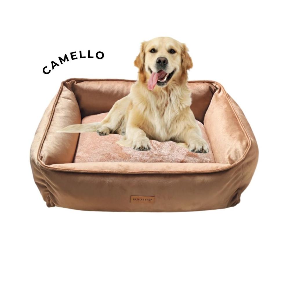 Cama Abrigadora Reversible de Felpa para Mascotas XL Camello