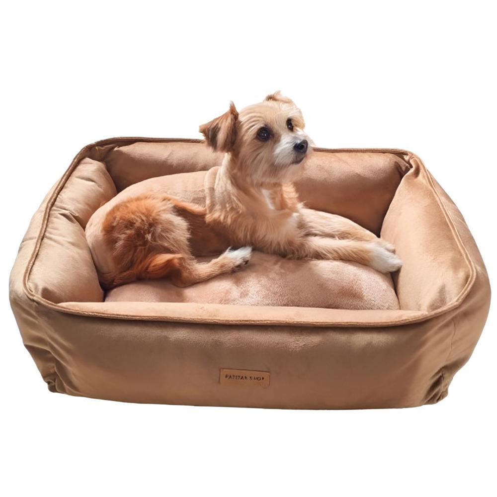 Cama Abrigadora Reversible de Felpa para Mascotas L Camello