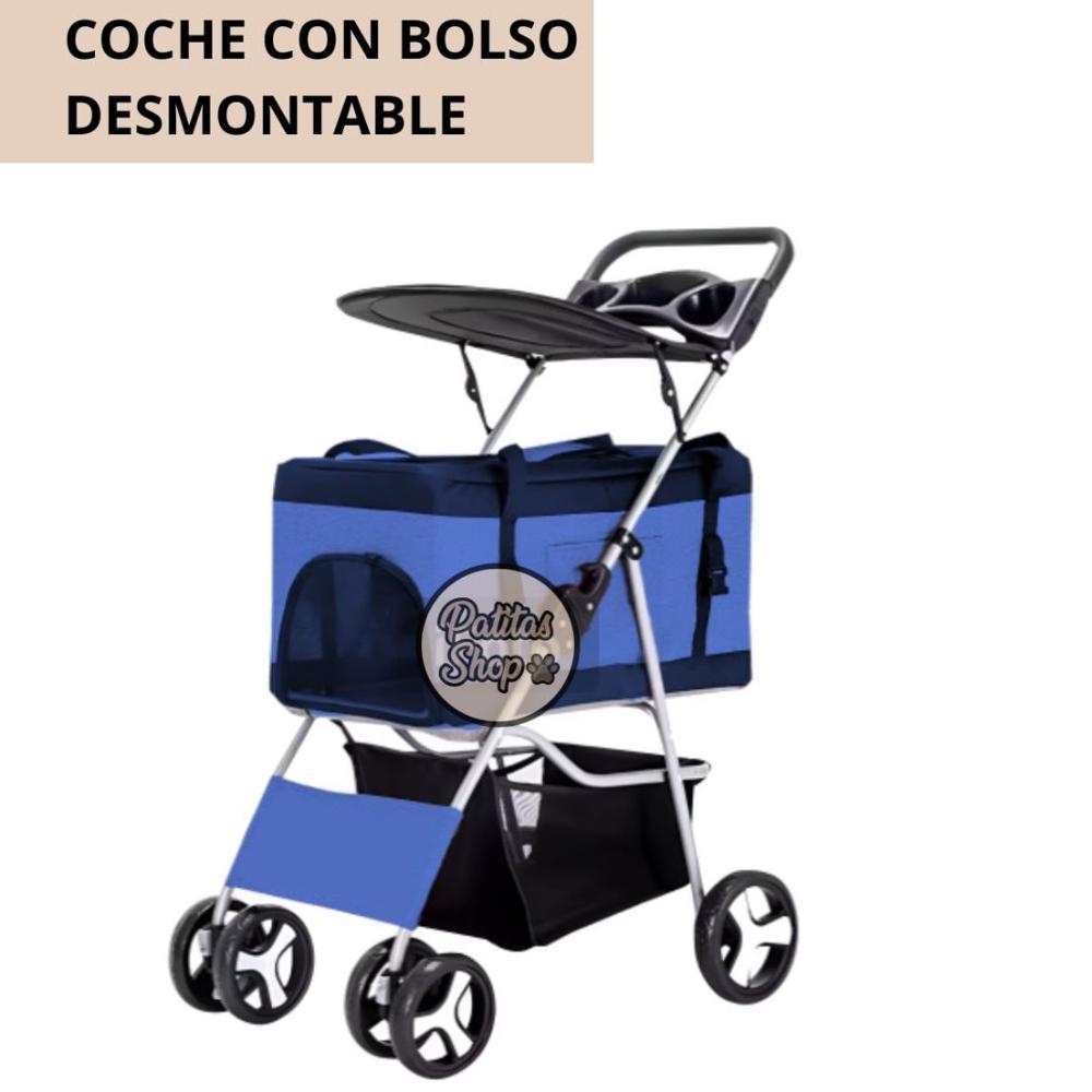 Coche Desmontable 3 En 1 Para Mascotas Azul