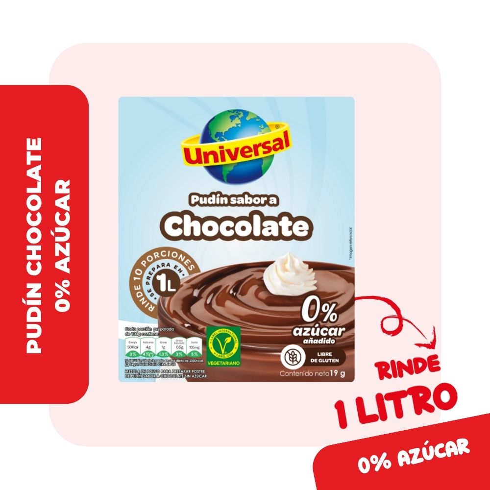 Pudín Diet UNIVERSAL Sabor a Chocolate Caja 19g
