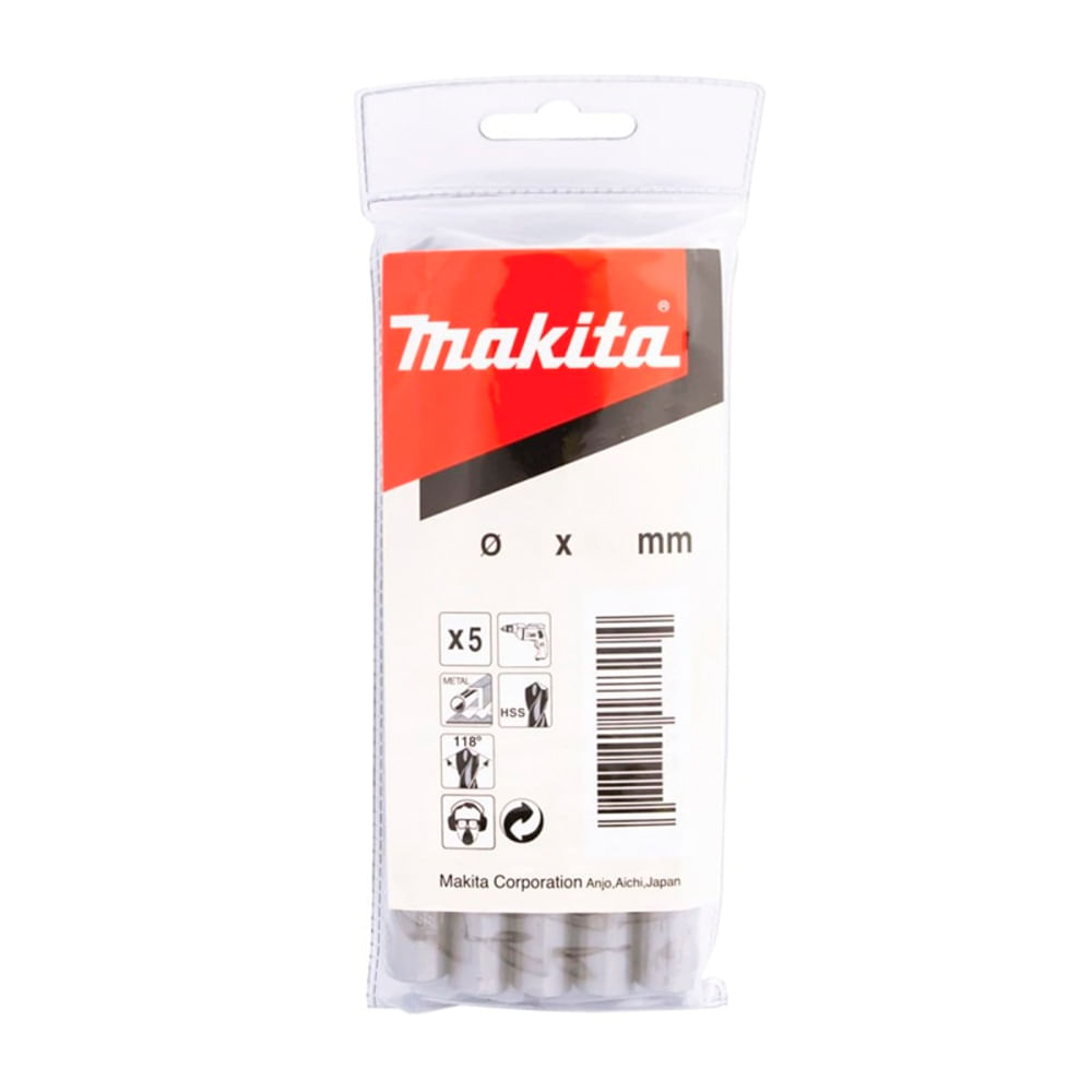 Broca para Metal Makita Hss-G 12.50 X 151 Mm. D-06638 5Pcs