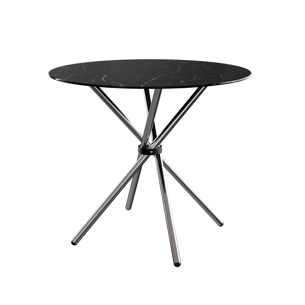 Mesa De Comedor Nodos 90 Cm Vidrio Marmoleado Ofideas