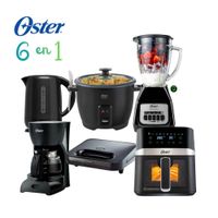 Combazo Oster 6 en 1 Licuadora - Hervidor - Arrocera - Sandwichera - Cafetera y Freidora