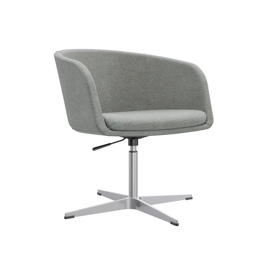 Poltrona Base Cross Boom Acolchada Gris Ofideas