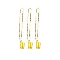 HAPPY NEW YEAR - Set de 3 vasitos shot collar led a pilas multicolor