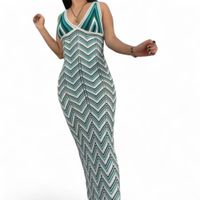 Vestido Arcoiris Material Lad 233G-32 Hilo Tacto Color Verde