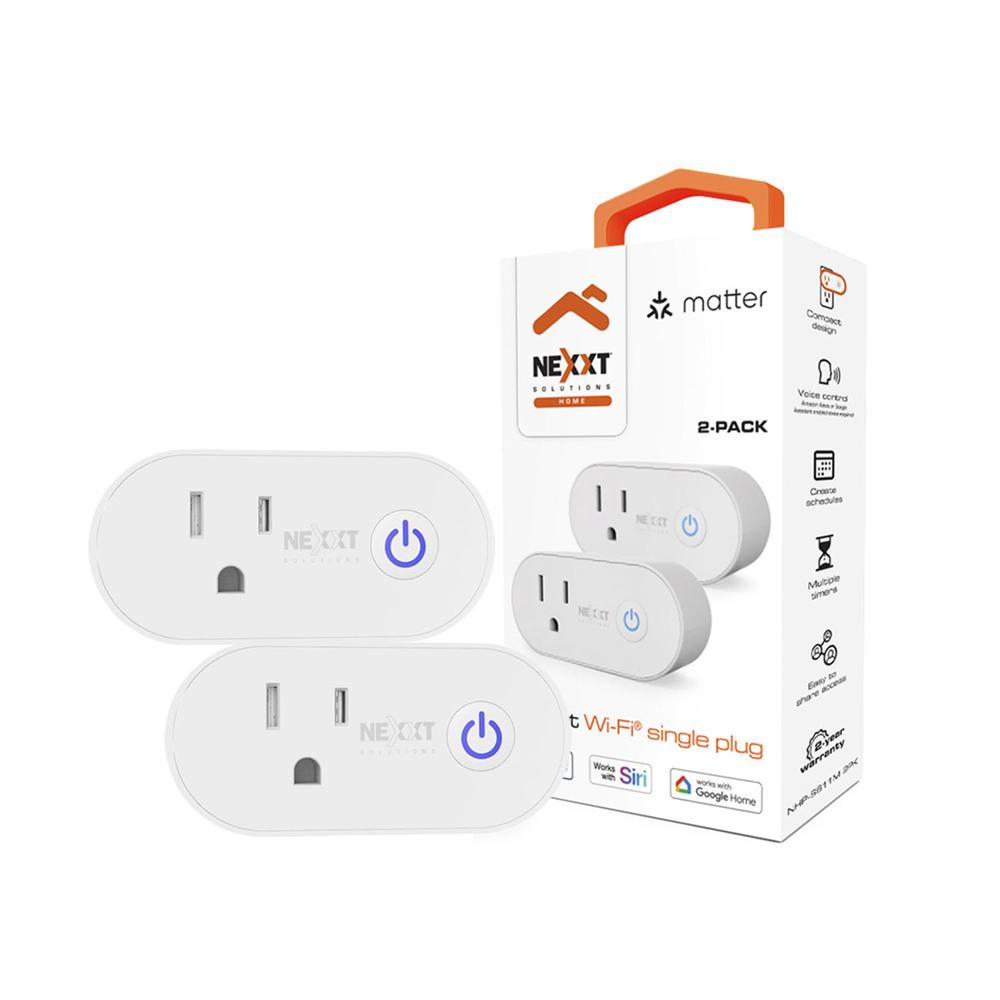 Enchufe Smart NHP-S611M Pack 2 Nexxt Certificación Matter Control Voz