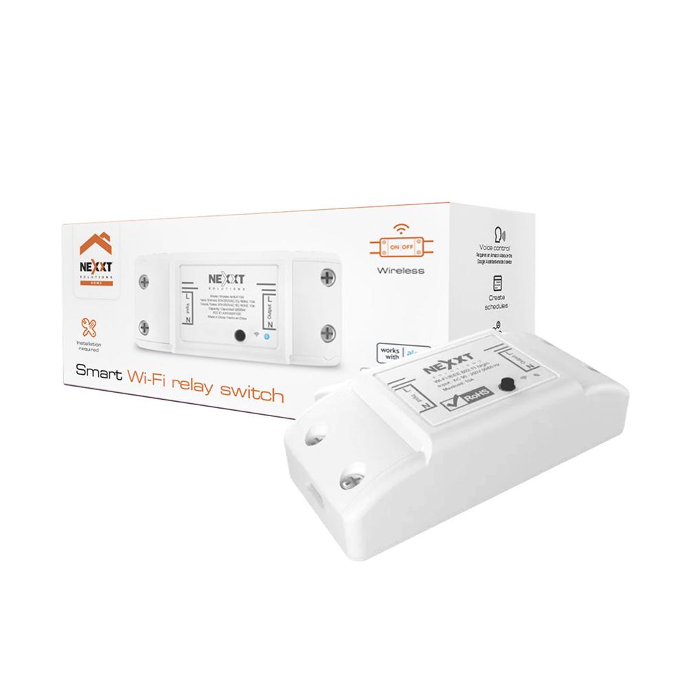 Interruptor relé Wi-Fi NHE-R100 Nexxt 2200W Múltiples temporizadores Activación voz