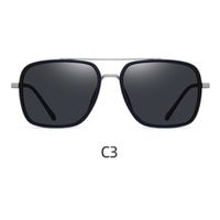 Lente de sol Polarizados Hombre Homeway C3814-C3 Negro Plateado