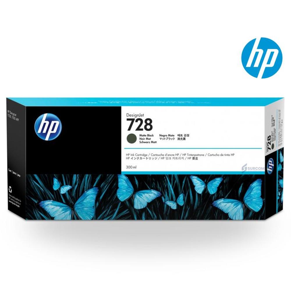 Cartucho de Tinta HP 728 Matte Black Original - 300 ml (F9J68A)