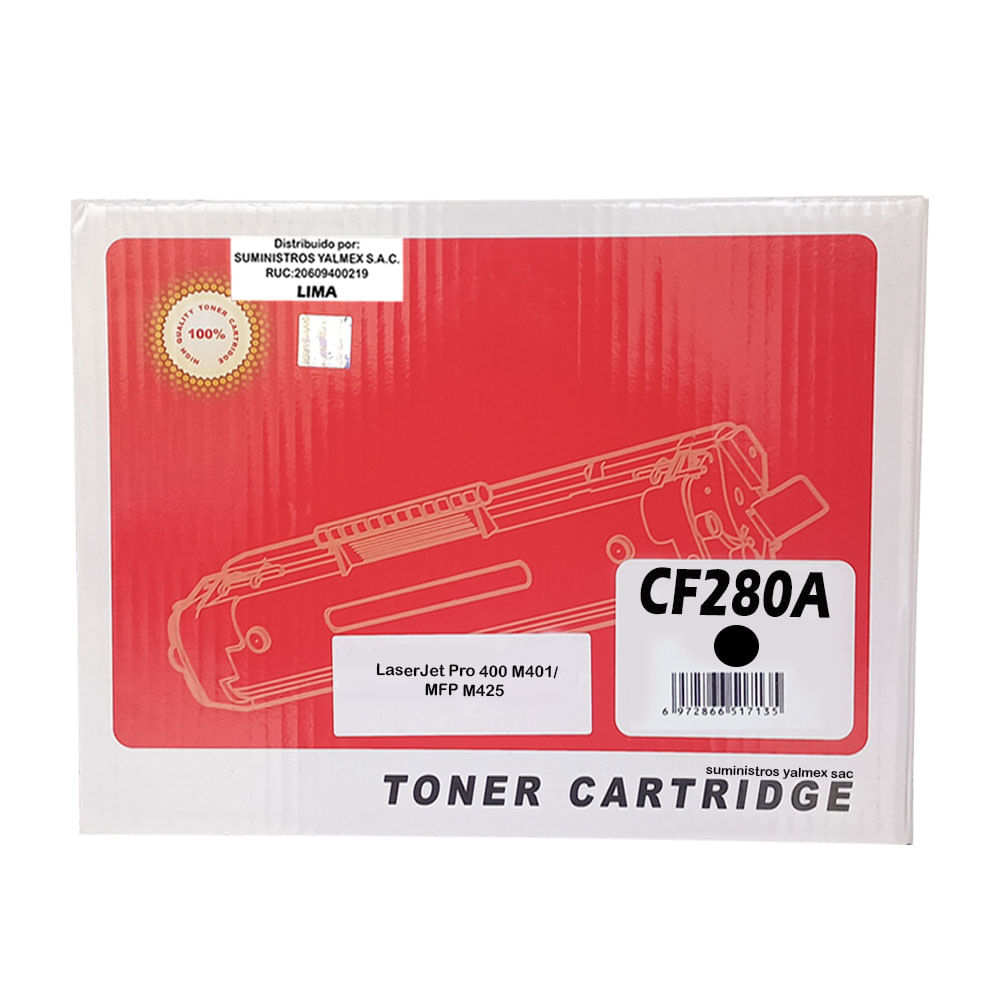 Toner 80A CF280A Compatible para HP 2700 Páginas
