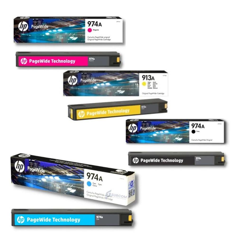 Kit Tinta HP 974 Cyan Magenta Amarillo Negro