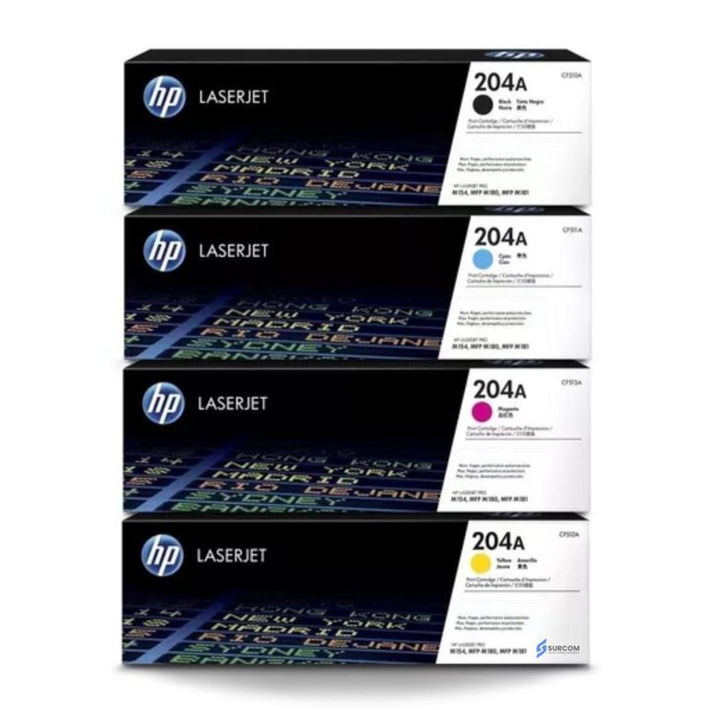 Kit Toner HP 204A Cyan Magenta Amarillo Negro - Pack