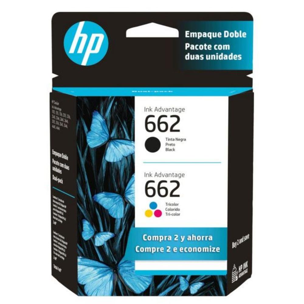 Kit de Tintas HP 662 Original - Negro y Tricolor