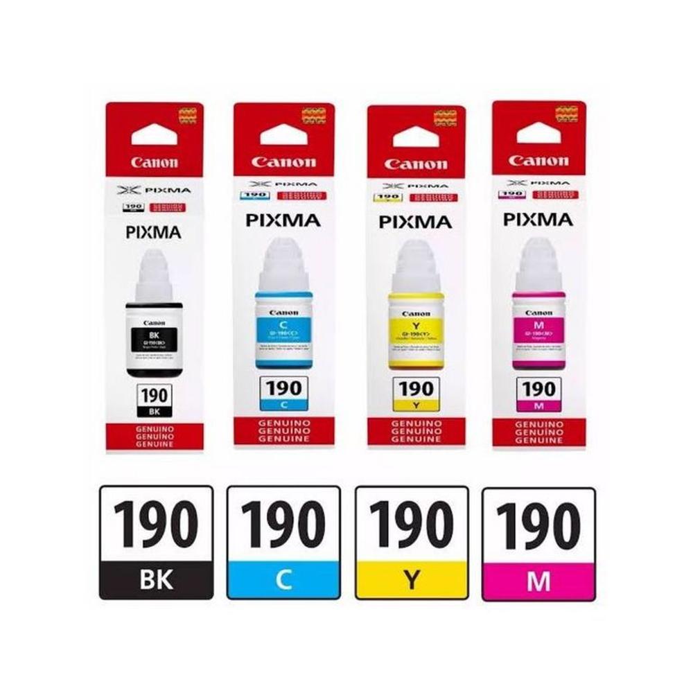 Kit Tinta Canon 190 Cyan Magenta Amarillo Negro