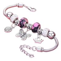 Pulsera mujer Charm Modelo Butterfly Rosado 19 cm Rosa Talla única