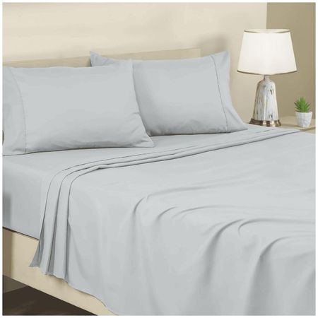 Juego de Sabanas Nube Hogar Queen Microfibra Premium Gris Claro