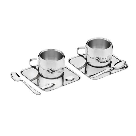 Juego de tazas TRAMONTINA para te o cappuccino 6 pz ace. inox.