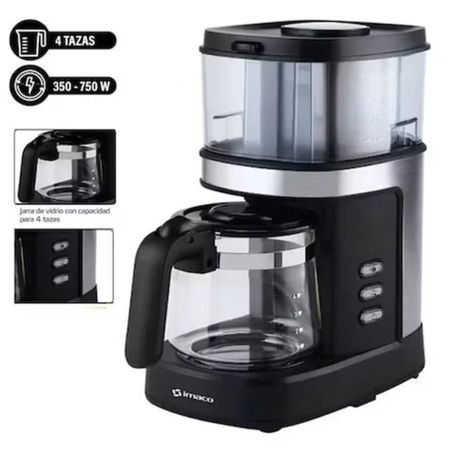 Cafetera con Grinder Imaco 4 Tazas ICMG4070 – Negro