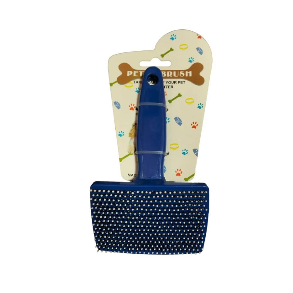 Cepillo carda rasqueta azul desenredante para perros chico