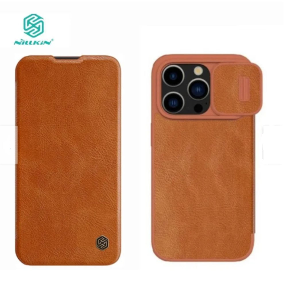 Case Qin Pro Leather para Iphone 14 - Camel