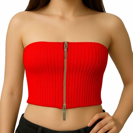 Top Strapple Doble Cierre 474G Lid-10 Hilo Tacto Color Rojo Talla S