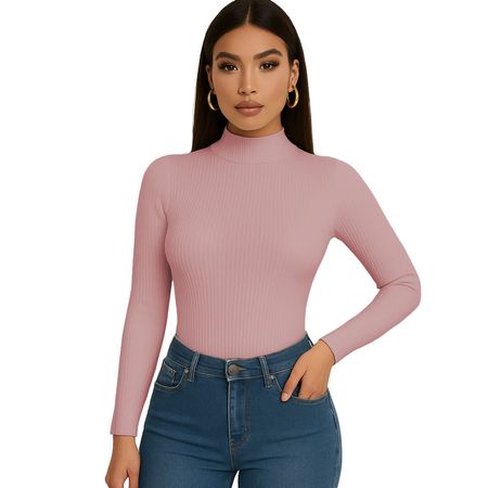 Polo Mujer Cafarena Manga Larga Rib Grueso Tic-13 Color Api Talla S