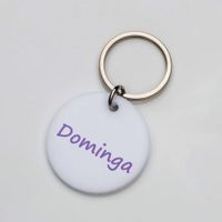 Placa de identificación perros gatos Blanco Morado