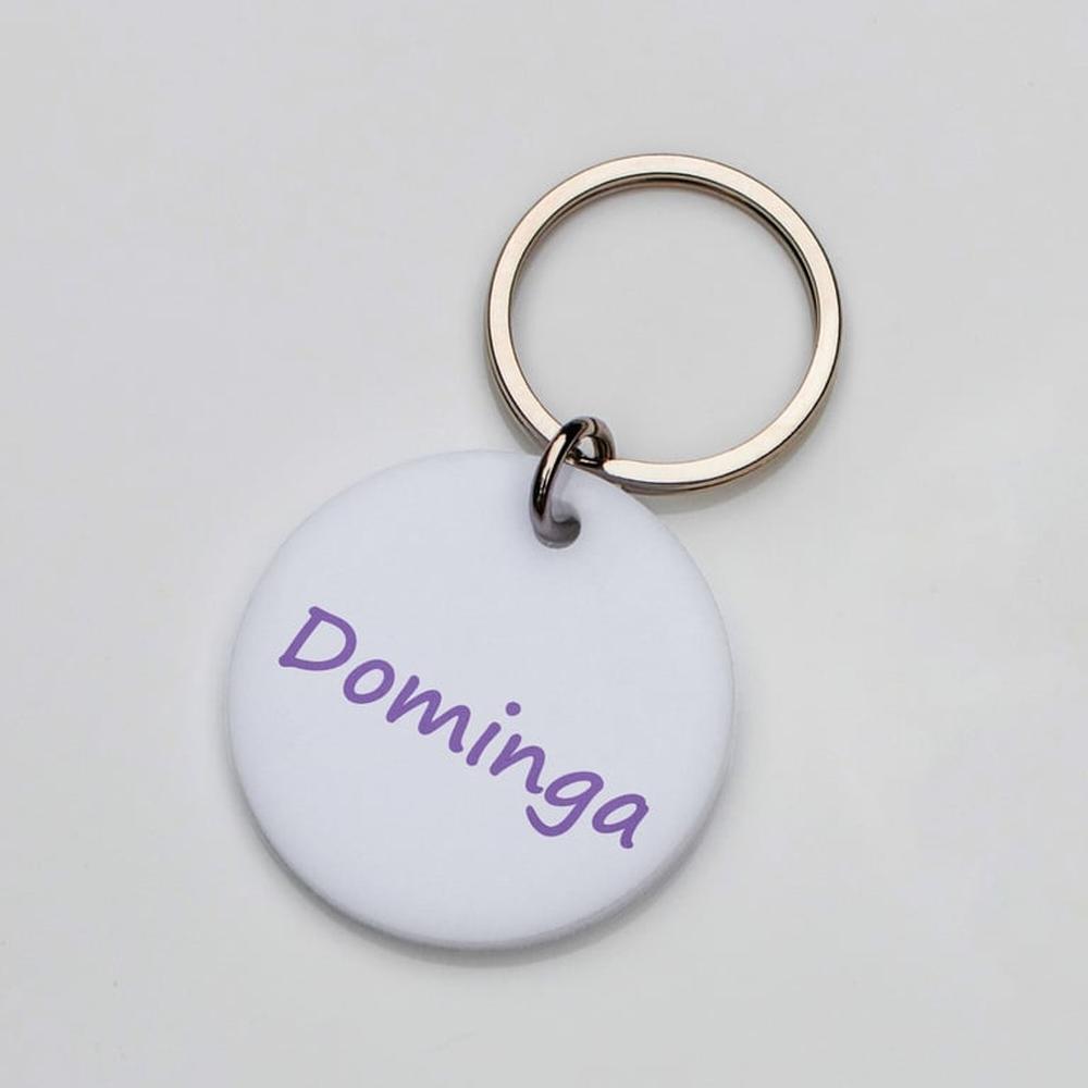 Placa de identificación perros gatos Blanco Morado